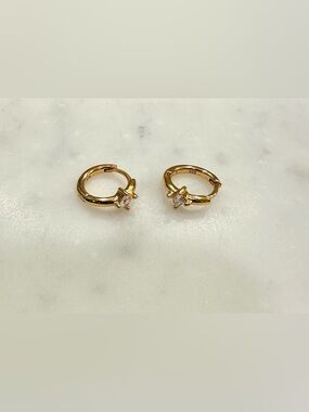 Cz diamond huggie earrings